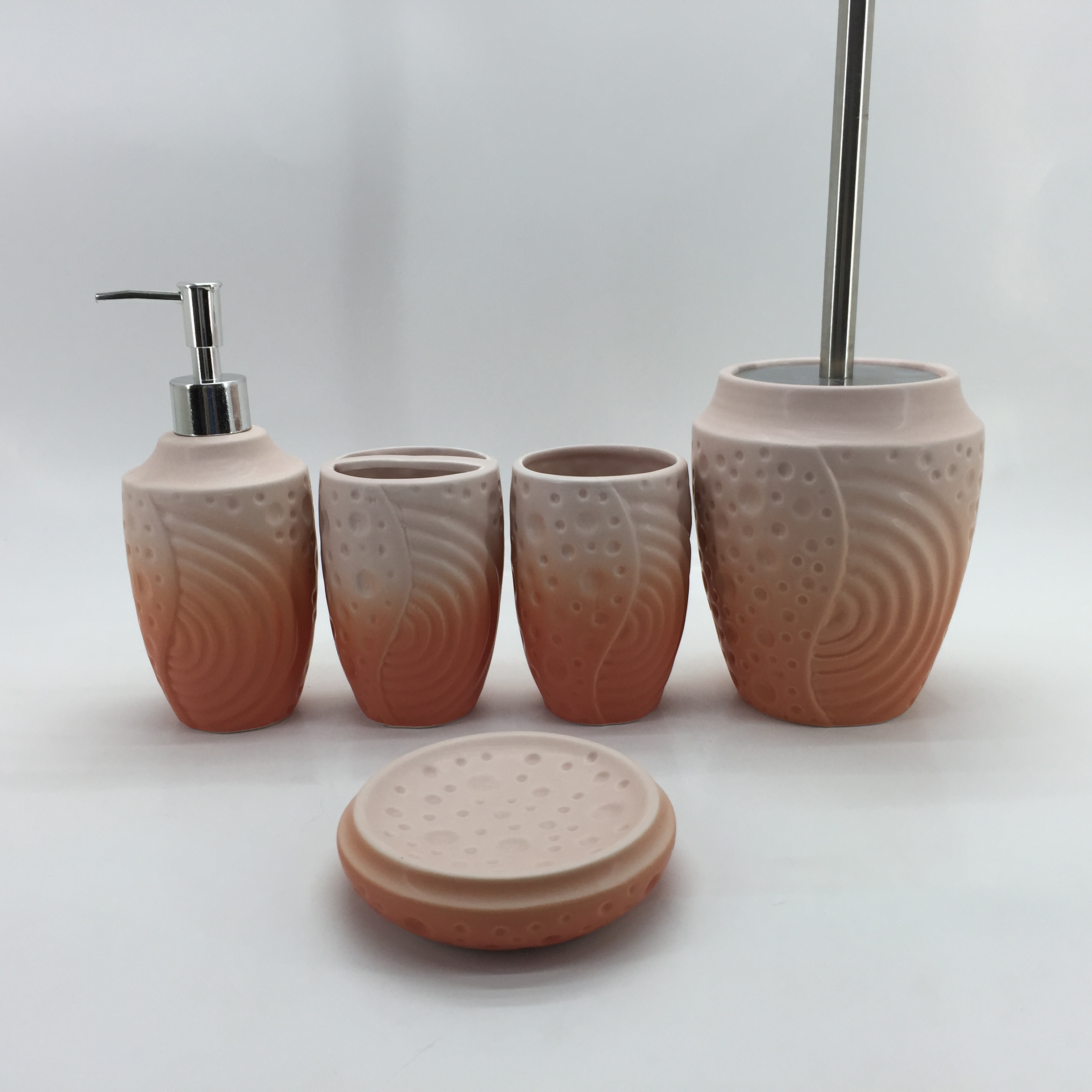 Fashion Style Set of 5 Home Hotel Ceramic Bathroom Accessory