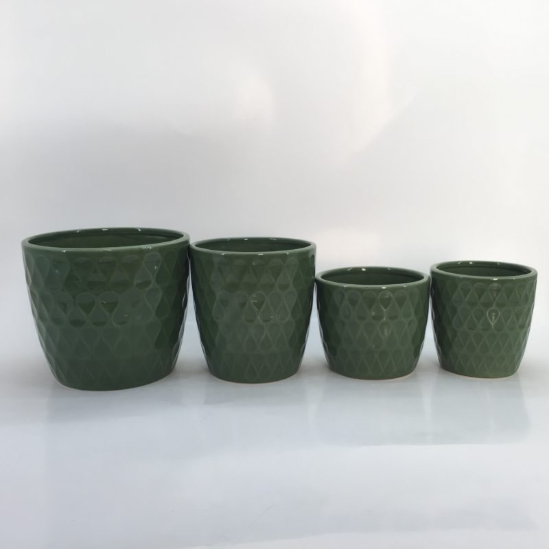 Hot Sale Fashion Textured Indoor Ceramic Flower Pot