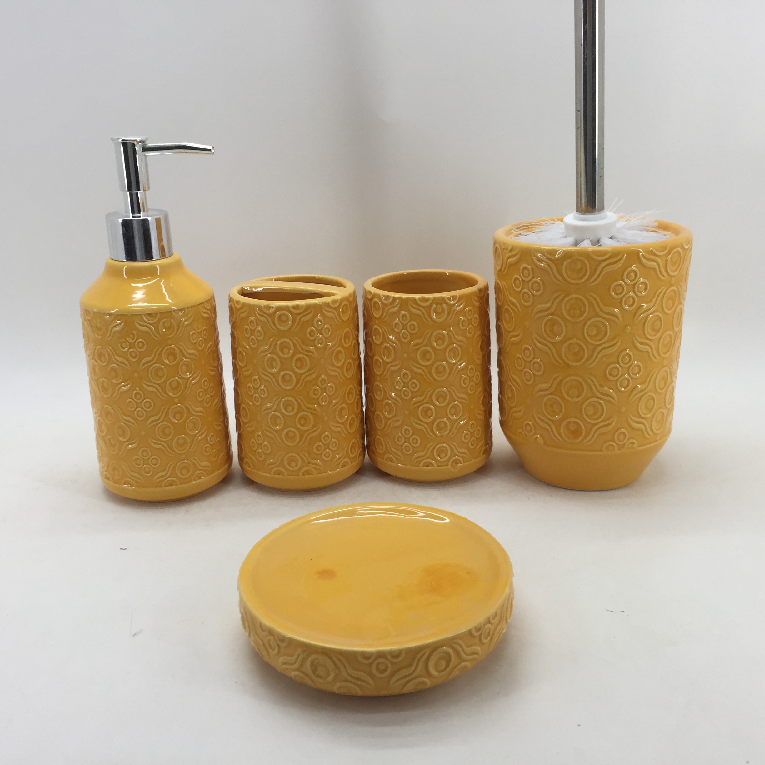 Handmade 5 Piece Ceramic Bathroom Accessories Set
