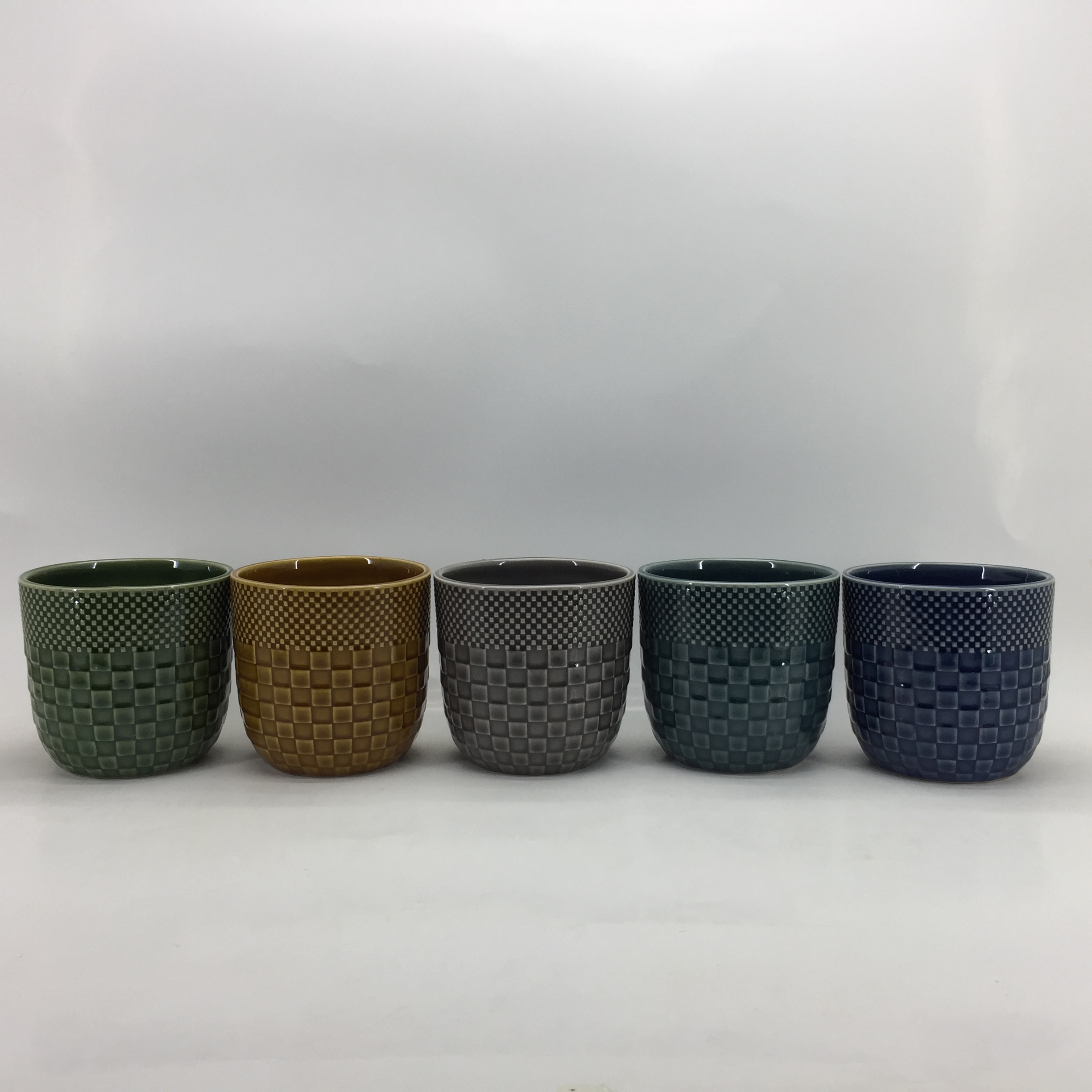 Set of 5 Office Flower Pots Decorative Ceramic Planters