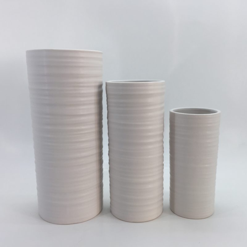 Cheap Large Ceramic Cylinder Flower Vase Set (3 Pcs)