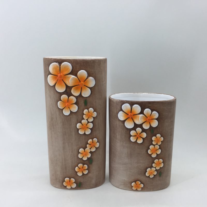 Custom Cylinder Ceramic Flower Vase Set