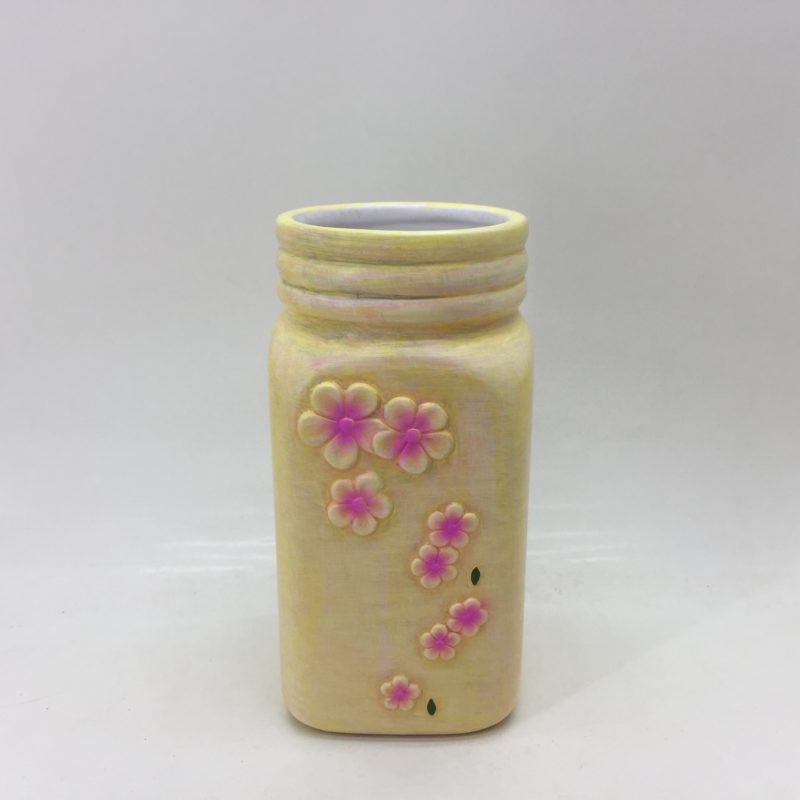 Flower Pattern Ceramic Bottles Flower Vase Plant Holder