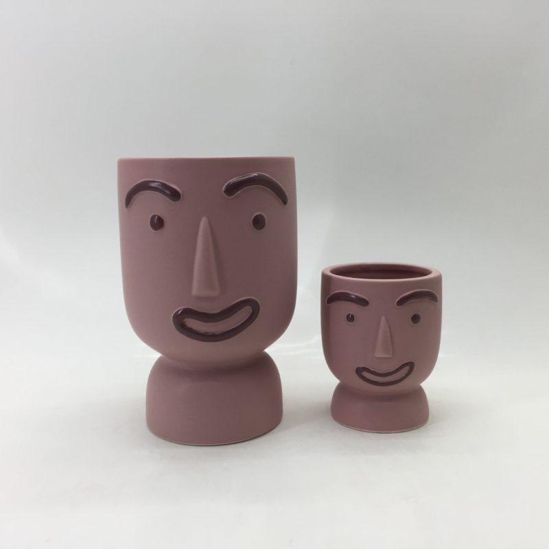 Modern Ceramic Human Face Planters Pots Head Flower Pots