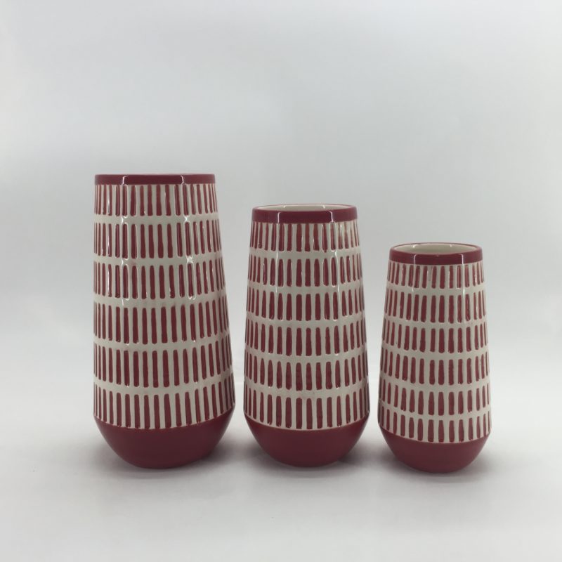 Round Bottom Ceramic Flower Vase Set of 3